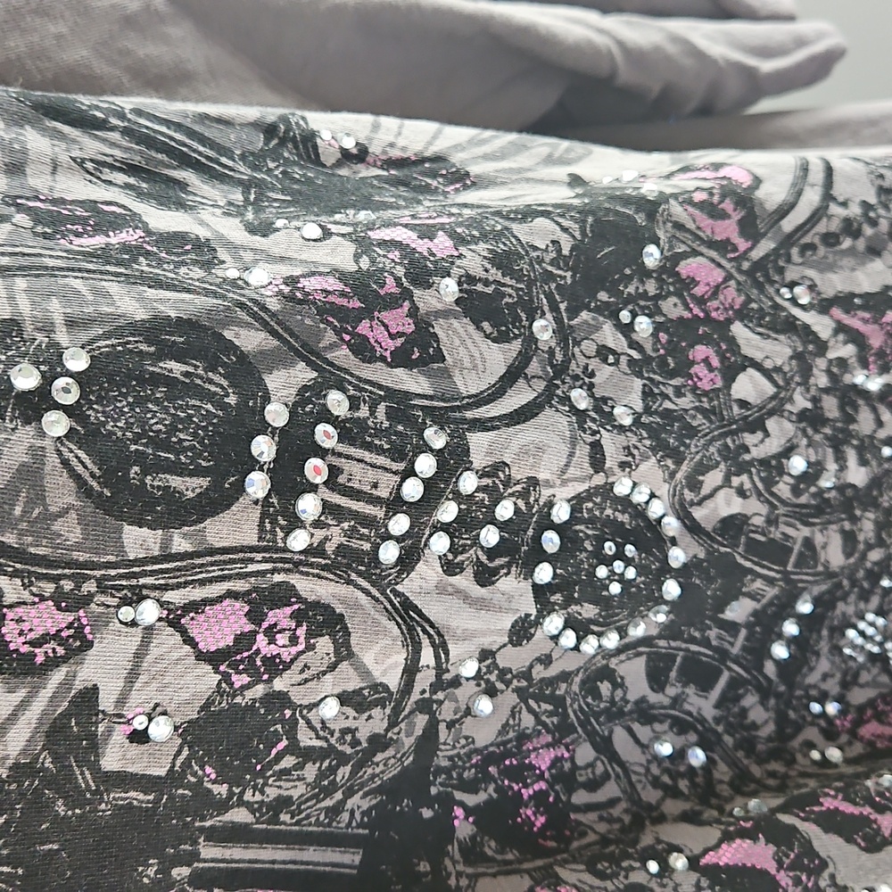Lane Bryant distressed tee with bling - Picture 2 of 5